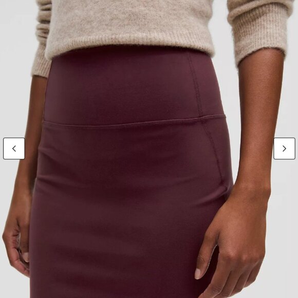 Two Lululemon Nulu Slim-Fit High-Rise Skirts in Black and Garnet - Picture 2 of 3